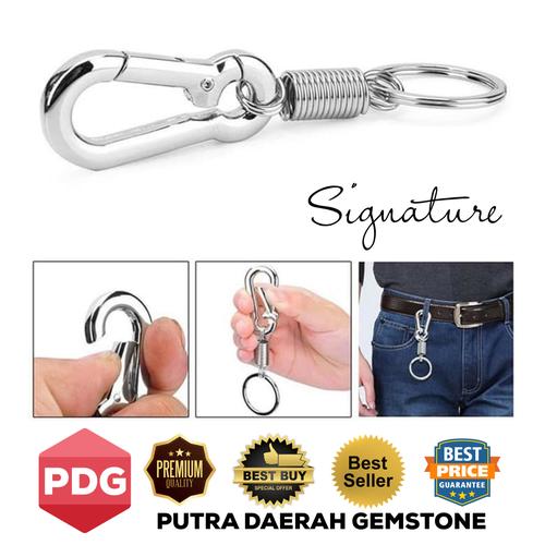 Foto Produk CA-101 Gantungan Kunci Mobil Motor Rumah Belt Clip Stainless Steel dari Putra Daerah Gemstone