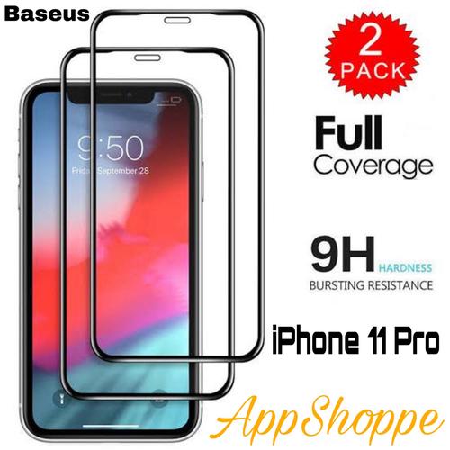 Foto Produk Baseus Full Coverage Tempered Glass 0.3mm iPhone 11 Pro ORIGINAL dari AppShoppe