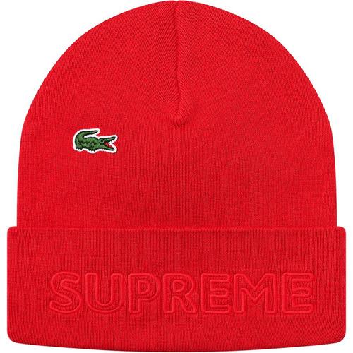 Jual SUPREME LACOSTE BEANIE FW19 RED 