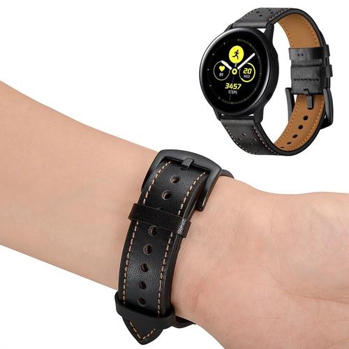 Jual STRAP TALI JAM KULIT LEATHER BAND SAMSUNG GALAXY WATCH ACTIVE 2