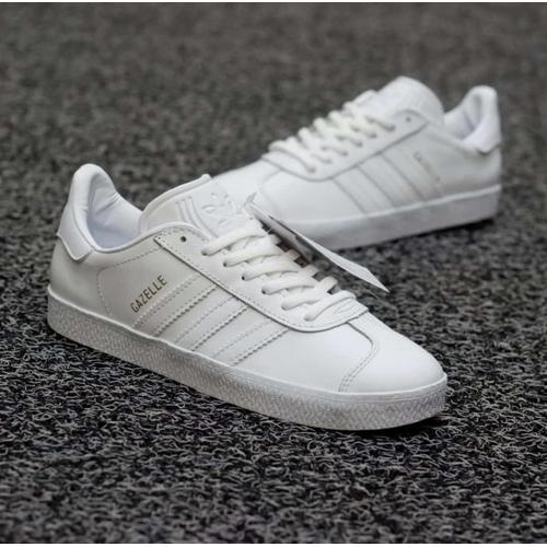 white on white adidas gazelle