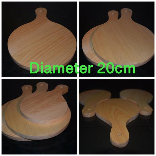 Gambar Talenan kayu Medium 20cm bulat pizza wooden cutting board bulat pizza dari kulodereng Kota Batu Tokopedia