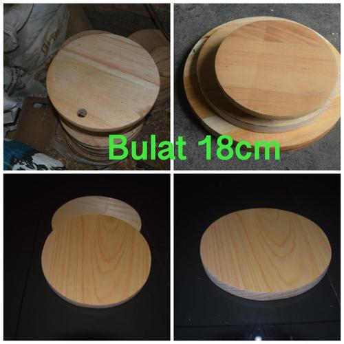 Gambar TALENAN KAYU/BULAT MEDIUM 18CM KAYU PINUS/WOODEN CUTTING BOARD dari kulodereng Kota Batu Tokopedia