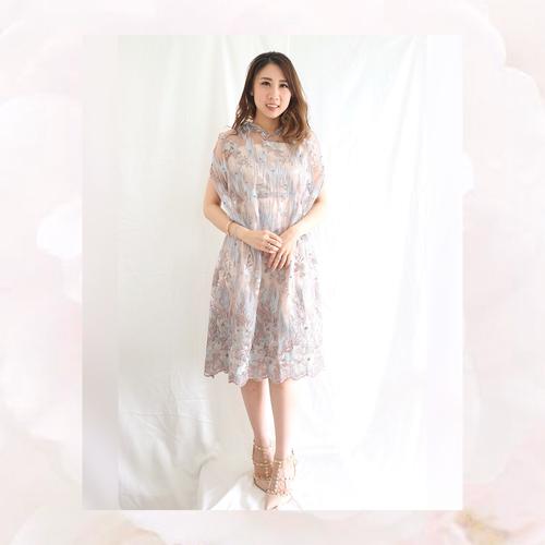 Jual Elainne Dress Blue Grey - Jakarta 