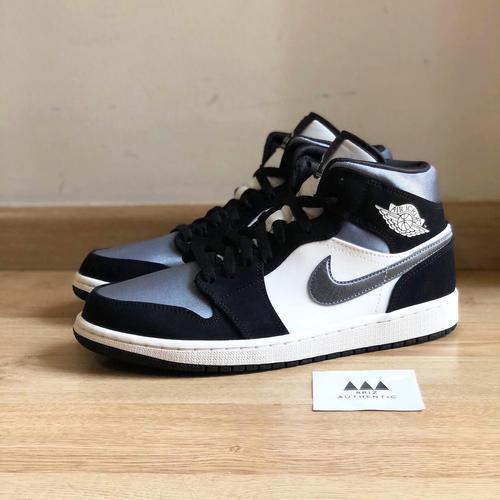 Nike Air Jordan 1 Mid Satin Grey Toe US 7.5 \u0026 US 8 \u0026 US 9 \u0026 US 9.5 \u0026 US 10  | iStyle