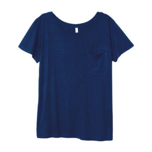 Foto Produk Kaos Wanita HnM H&M Basic Pocket Tee Navy Original Murah Dongler Polos dari OTOMO Store