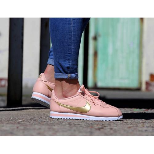 nike cortez peach and gold