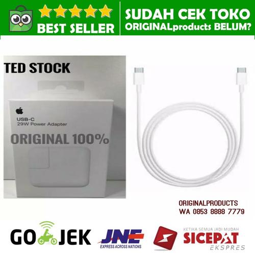 Foto Produk PAKET 29W MAGSAFE ADAPTER CHARGER NEW MACBOOK 12 +KABEL USB C ORIGINAL dari ORIGINALproducts