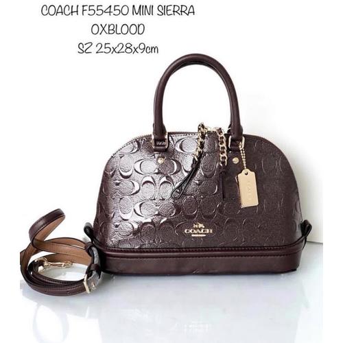 Jual Coach Mini Sierra Embossed Oxblood Kota Banjarmasin