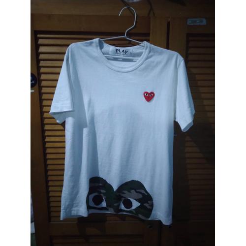 cdg half heart tee