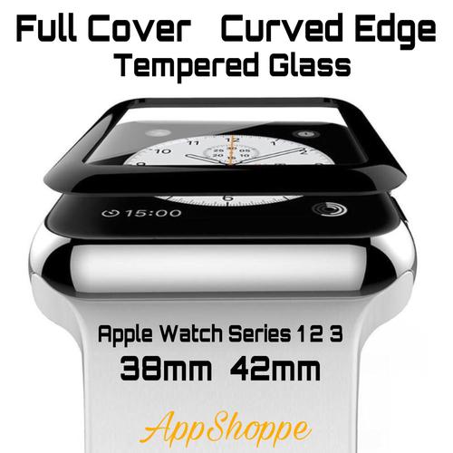 Foto Produk Apple Watch Series 1 2 3 Tempered Glass FULL COVER Curved Edge 38/42mm dari AppShoppe