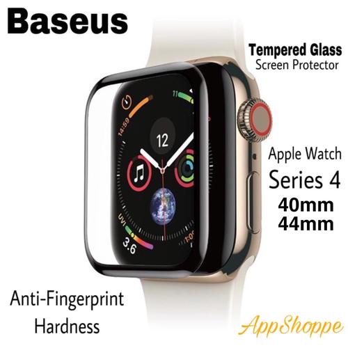 Foto Produk BASEUS APPLE WATCH SERIES 4 FULL COVER TEMPERED GLASS SCREEN PROTECTOR - 44mm, anti gores dari AppShoppe