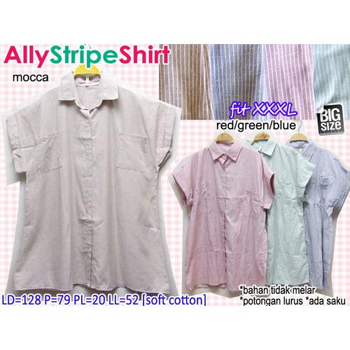 Jual Atasan Kemeja Wanita Ally Stripe 