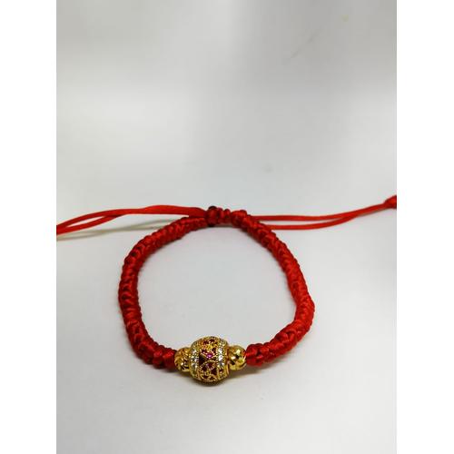 Foto Produk Gelang tangan wanita tali merah kombinasi lapis emas permata merah dari Tiara xuping