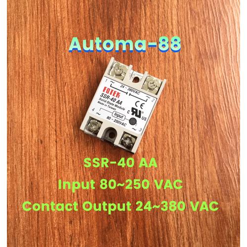 SSR-40AA Festkörperrelais 40A – Schaltspannung 80-250V AC / Lastspannung 24-380V AC SSR-40AA Festkörperrelais 40A – Schaltspannung 80-250V AC / Lastspannung 24-380V AC