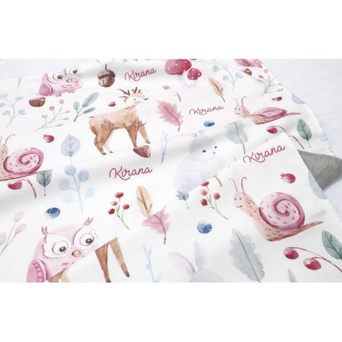 Foto Produk Selimut bayi custom nama motif pink animal dari yuumau
