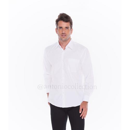 Foto Produk Kemeja Pria Putih Polos Lengan Panjang / Seragam Baju Lapangan Kantor dari antoniocollection