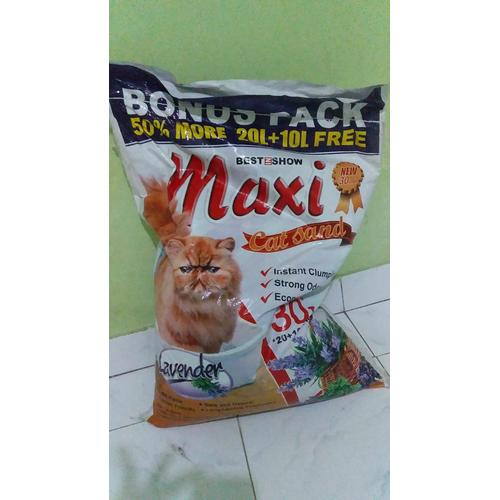Foto Produk Pasir gumpal maxi 30L pasir wangi pasir kucing dari Grosiran Petshop Bekasi