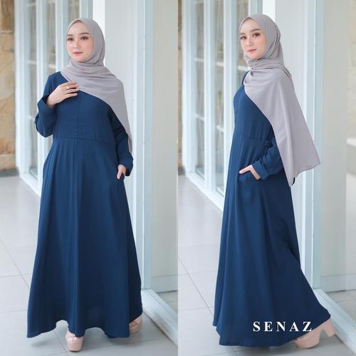 Foto Produk SHENA DRESS / GAMIS SYARI CANTIK / DRESS MUSLIM WANITA WARNA NAVY dari aidahijabers