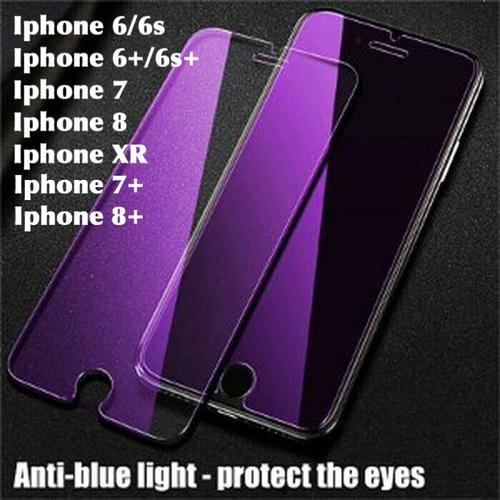 Foto Produk Tempered glass anti bluelight UV iphone 6 6s 7 8 plus 6s+ 6+ XR blue dari chic lit case