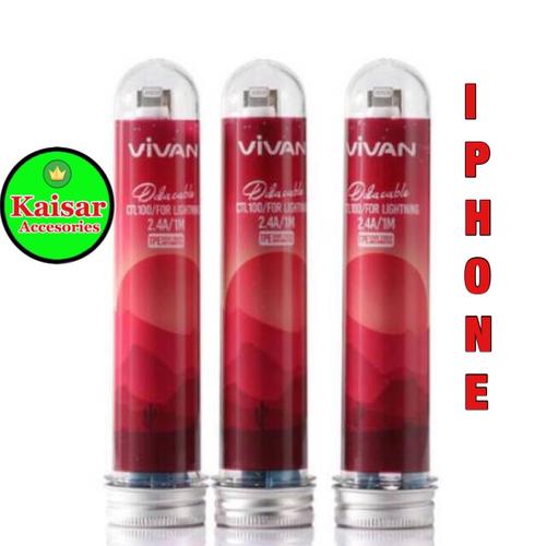Gambar Kabel Data Iphone 5 6 7 Vivan CTL100 Flat Lighting Mini Tube Fast Cas dari Kaisar Accesories Kota Denpasar Tokopedia
