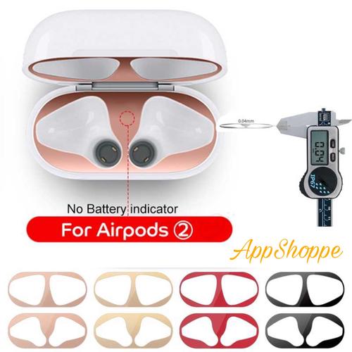 Foto Produk AirPods 2 Case Dust-Proof Anti-Dust Metal Adhesive Guard Metallic 18K dari AppShoppe