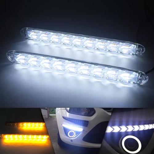 Foto Produk Drl Led Running Sen 9 Mata Crystal Lampu Drl Mobil R094 - Biru dari RTD LED
