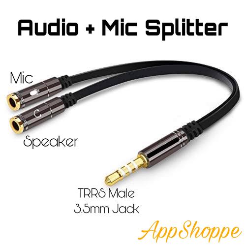 Splitter Audio + Mic TRRS Male 3.5mm 