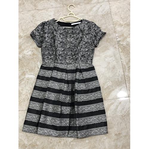 Jual Dress party abu grey midi formal 
