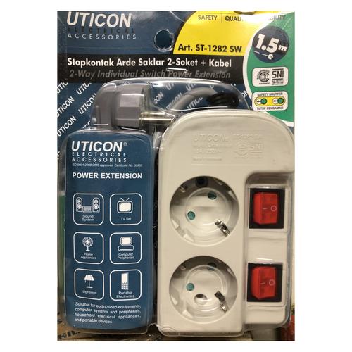 Foto Produk Stop kontak uticon 2 lubang / ST 1282 SW / stop kontak dengan switch dari Shahsuri Shop