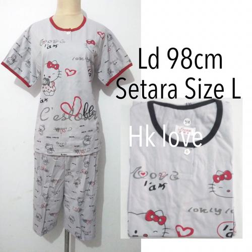 Foto Produk piyama baju tidur dewasa wanita celana pendek kaos karakter unik dari Nina fashion 13