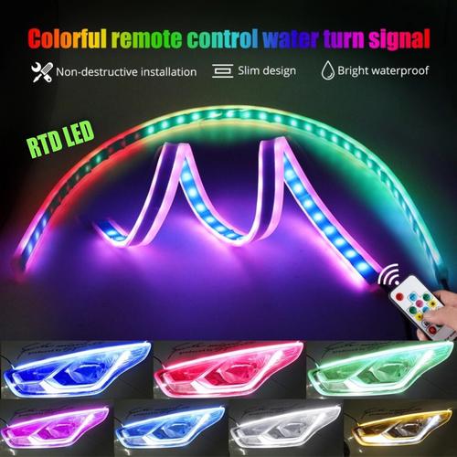 Foto Produk Lampu Alis RGB Drl Flexibel Slim RGB Remote Rubah Warna 30 Cm R166 dari RTD LED