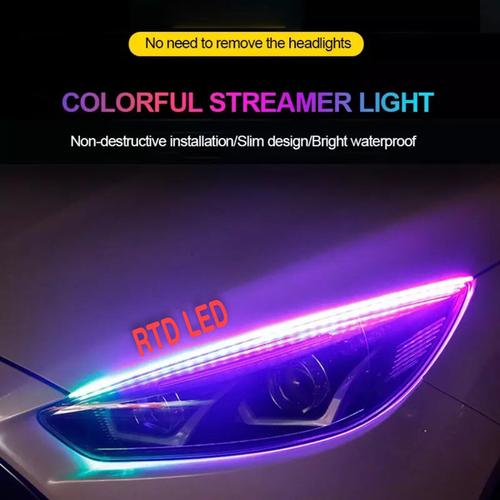 Foto Produk Lampu Alis RGB Drl Flexibel Slim RGB Remote Rubah Warna 45 Cm R167 dari RTD LED