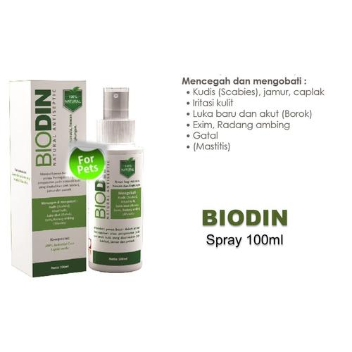 Foto Produk BIODIN SPRAY / SPRAY JAMUR KUCING JAMUR ANJING / PENYAKIT KULIT KUCING - tetes 12ml dari Berbagi Cantik