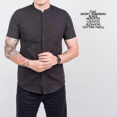 Foto Produk Kemeja Polos Hitam Pria Kantor Kerja Slimfit Katun / Baju Cowok - M dari ALJOSA
