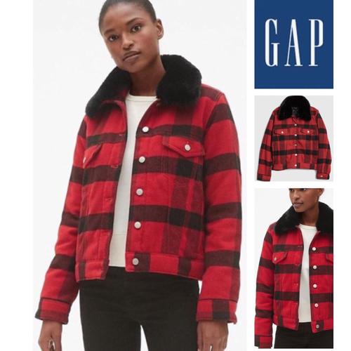 faux shearling plaid jacket