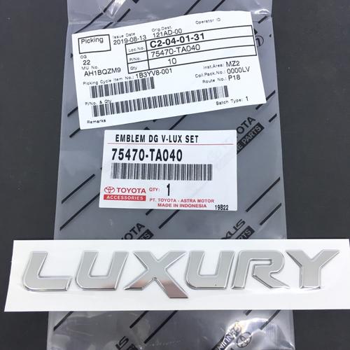 Foto Produk Emblem Logo LUXURY Toyota Innova-Universal 75470-TA040 ASLI dari Gaya Motor Jakarta