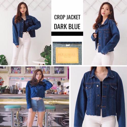 Jual Crop Denim Jaket Fit to L warna 