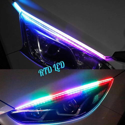 Foto Produk Lampu Alis RGB Drl Flexibel Slim RGB Remote Rubah Warna 45 Cm HS R167 dari RTD LED
