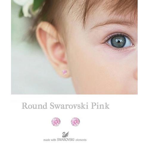 Foto Produk Anting Bayi Toge Emas Kuning 700 Pink Swarozski Earring Gold 17 carat dari PRAGA WEDDING RING