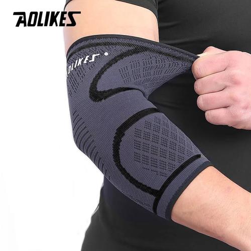 Foto Produk 7547 AOLIKES ELBOW SLEEVES SLEEVE WRAP PAD DEKER PELINDUNG SIKU TANGAN - M, Hitam dari Aolikes Indonesia Store