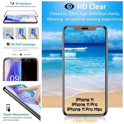 Jual iPhone 11 TEMPERED GLASS Full Cover FRONT Screen Protector 11 Pro