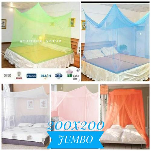 Foto Produk Kelambu Gantung 200x200 Polos Kotak Super Jumbo Kelambu Gantung Murah - Hijau dari tukuoke