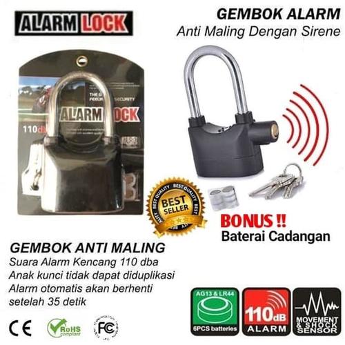 Foto Produk ORIGINAL Gembok Alarm Suara Anti Maling Anti Pencuri Ring dari xrbshop168