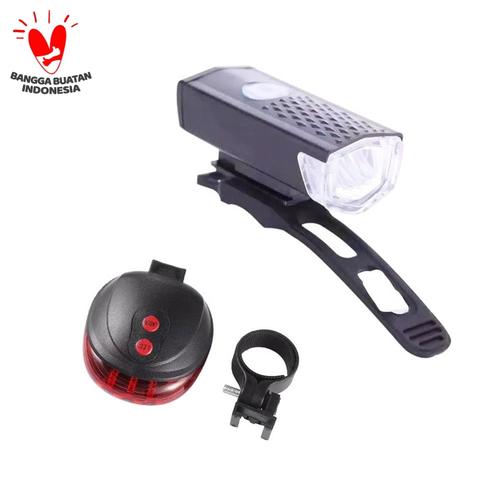 Foto Produk ( PAKET HEMAT ) Lampu Depan Sepeda LED & Lampu Laser Belakang Sepeda dari PINZY Official Store