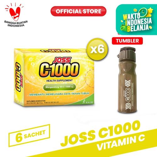 Foto Produk Joss C1000 Vitamin C 6 Pack (36 sachet) FREE Tumblr dari Bintang Toedjoe Official