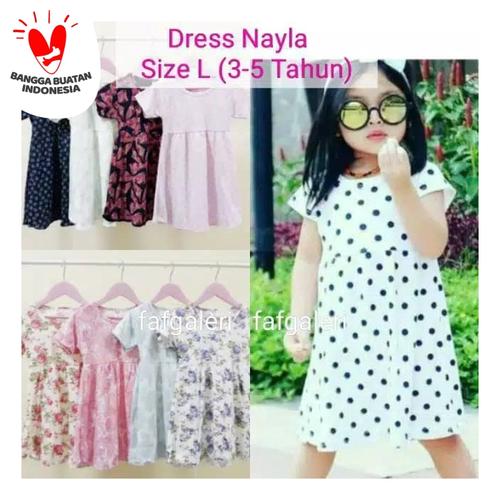 Foto Produk Dress Nayla L (3-5 Tahun) Baju Anak Perempuan Motif dari FAF Galeri