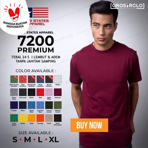 Foto Produk Kaos Polos NSA 7200 Premium Cotton T shirt Original Murah S M L XL dari Grosir clo