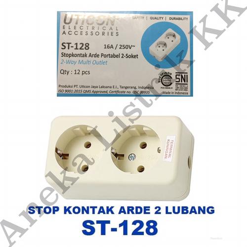 Foto Produk UTICON STOPKONTAK ARDE 2 LB STOP KONTAK LOBANG 2 LUBANG isi 2 ST-128 dari Aneka Listrik KK