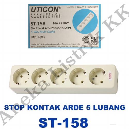 Foto Produk UTICON STOPKONTAK ARDE 5 LB STOP KONTAK LOBANG 5 LUBANG isi 5 ST-158 dari Aneka Listrik KK